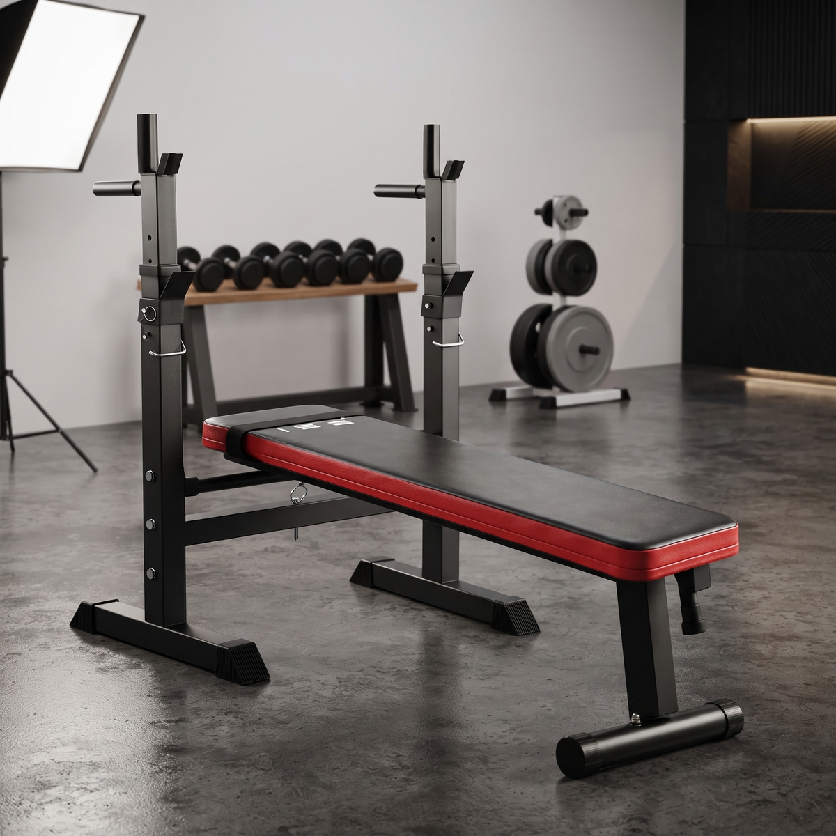 Banc de musculation avec supports réglables
