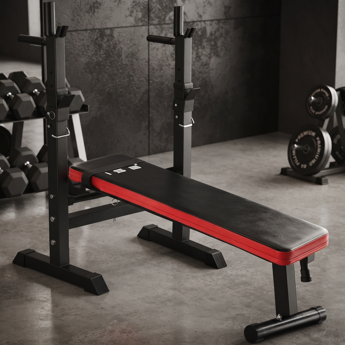 Banc de musculation avec supports réglables