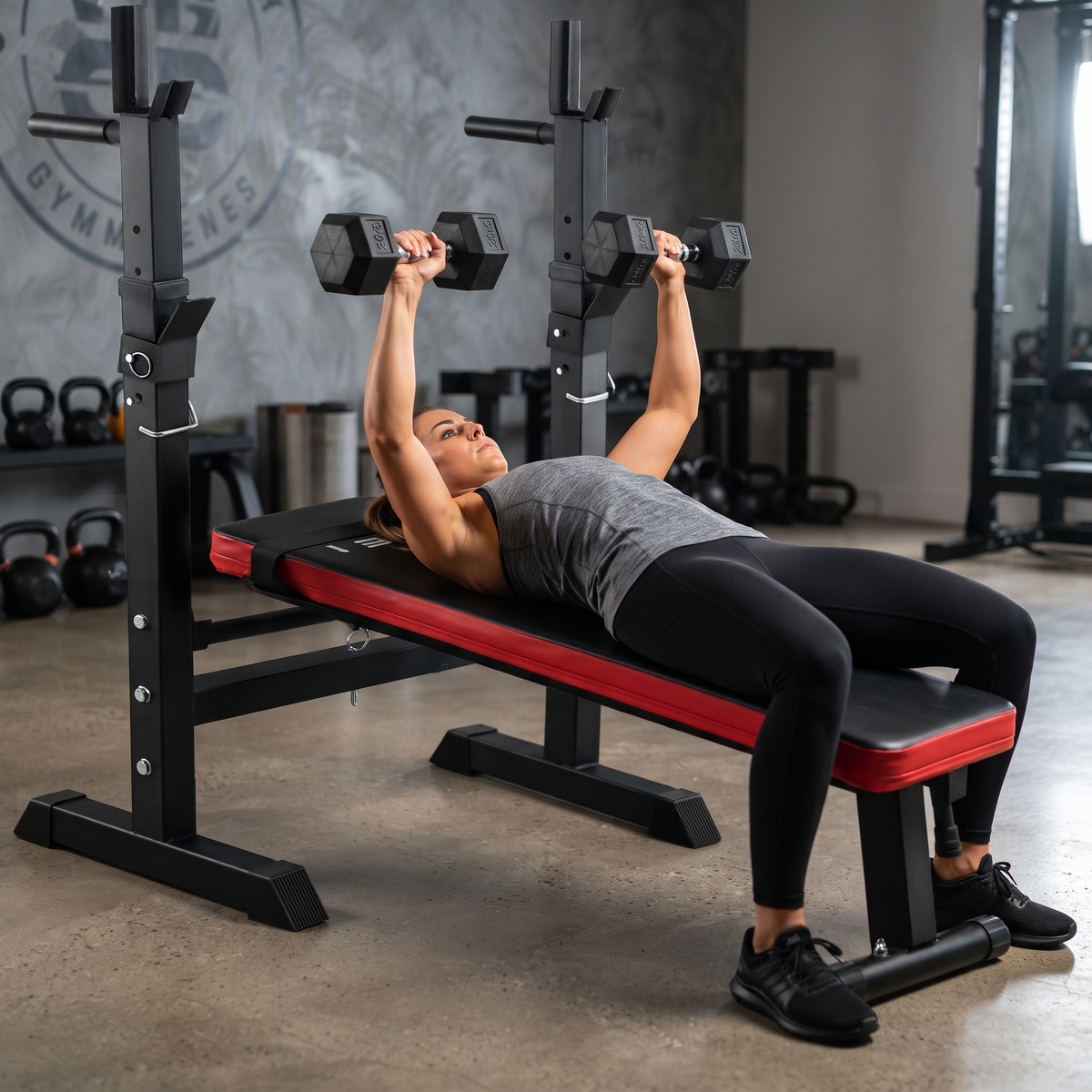 Banc de musculation avec supports réglables