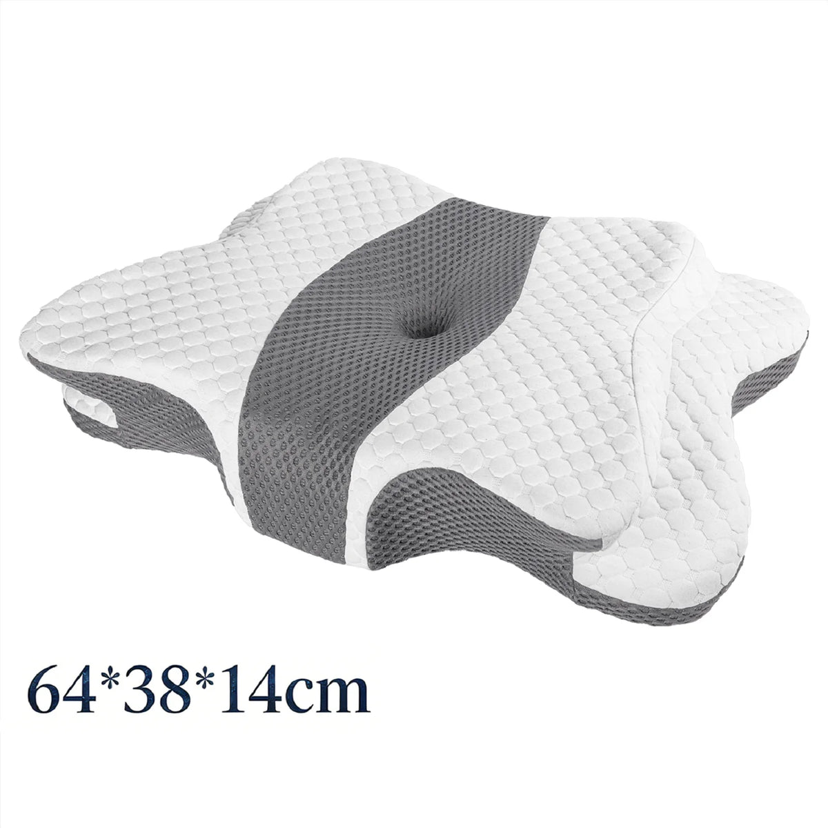 Ergonomic Butterfly Neck Support Pillow, Slow Rebound Memory Foam Cervical Pillow, Breathable Skin-friendly Washable Pillowcase for Neck Pain Relief Deep Sleep