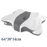 Ergonomic Butterfly Neck Support Pillow, Slow Rebound Memory Foam Cervical Pillow, Breathable Skin-friendly Washable Pillowcase for Neck Pain Relief Deep Sleep