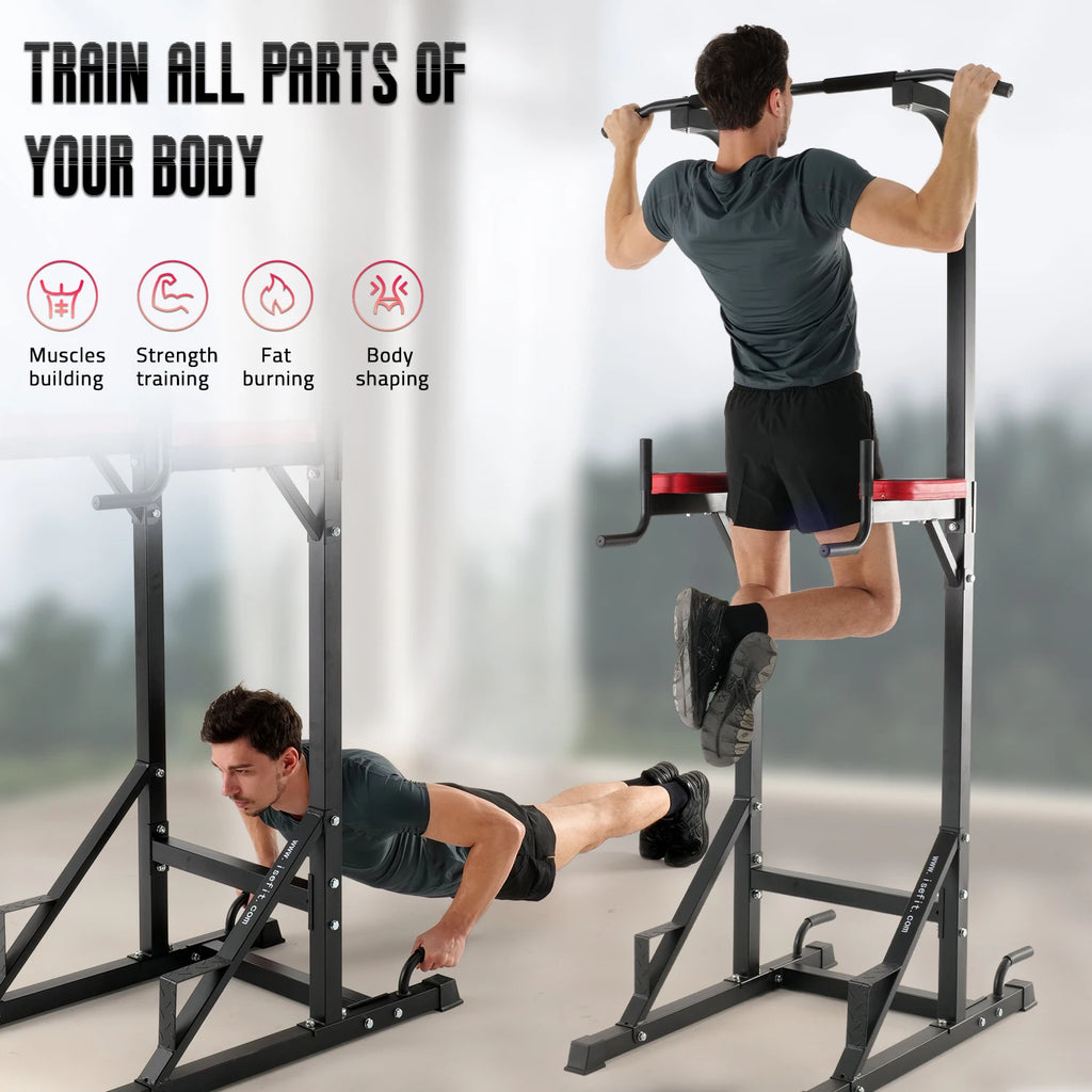 ISE 5 in1 Roman Chair Power Tower Workout Dip Traction Station Bodybuilding Station for Home Training, Pull Up Fitness Multifunction Roman Chair Bodybuilding & Pull-Up Bar on Stand