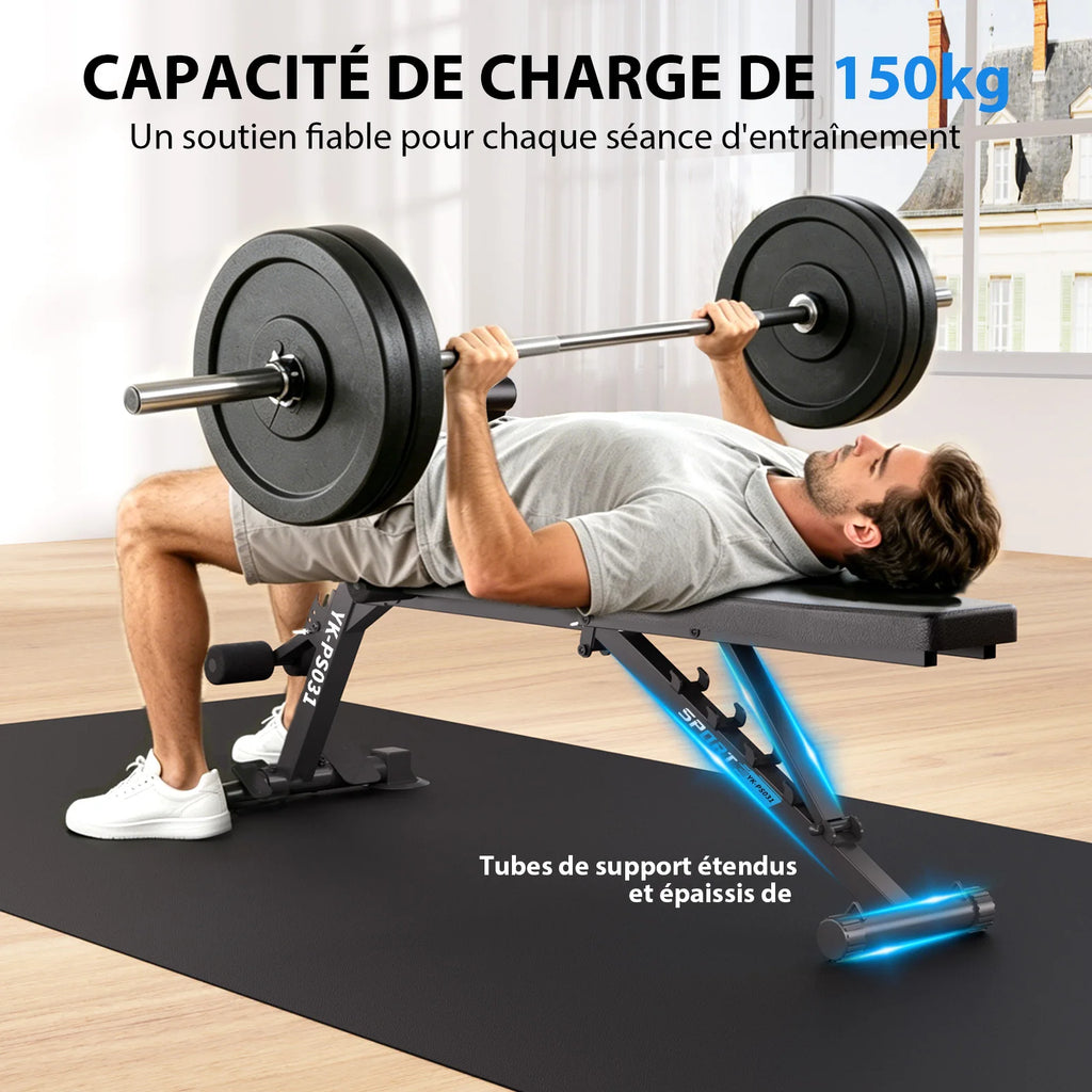 Banc de Musculation Multifonction Réglable