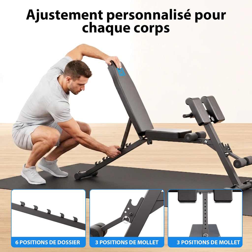 Banc de Musculation Multifonction Réglable