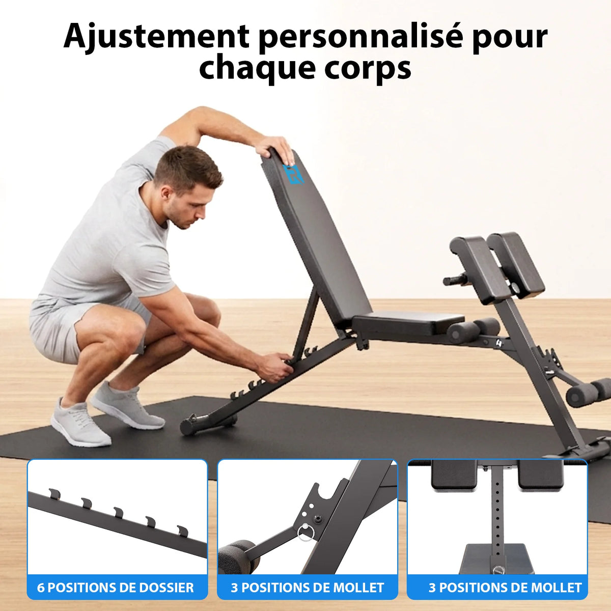 Banc de Musculation Multifonction Réglable