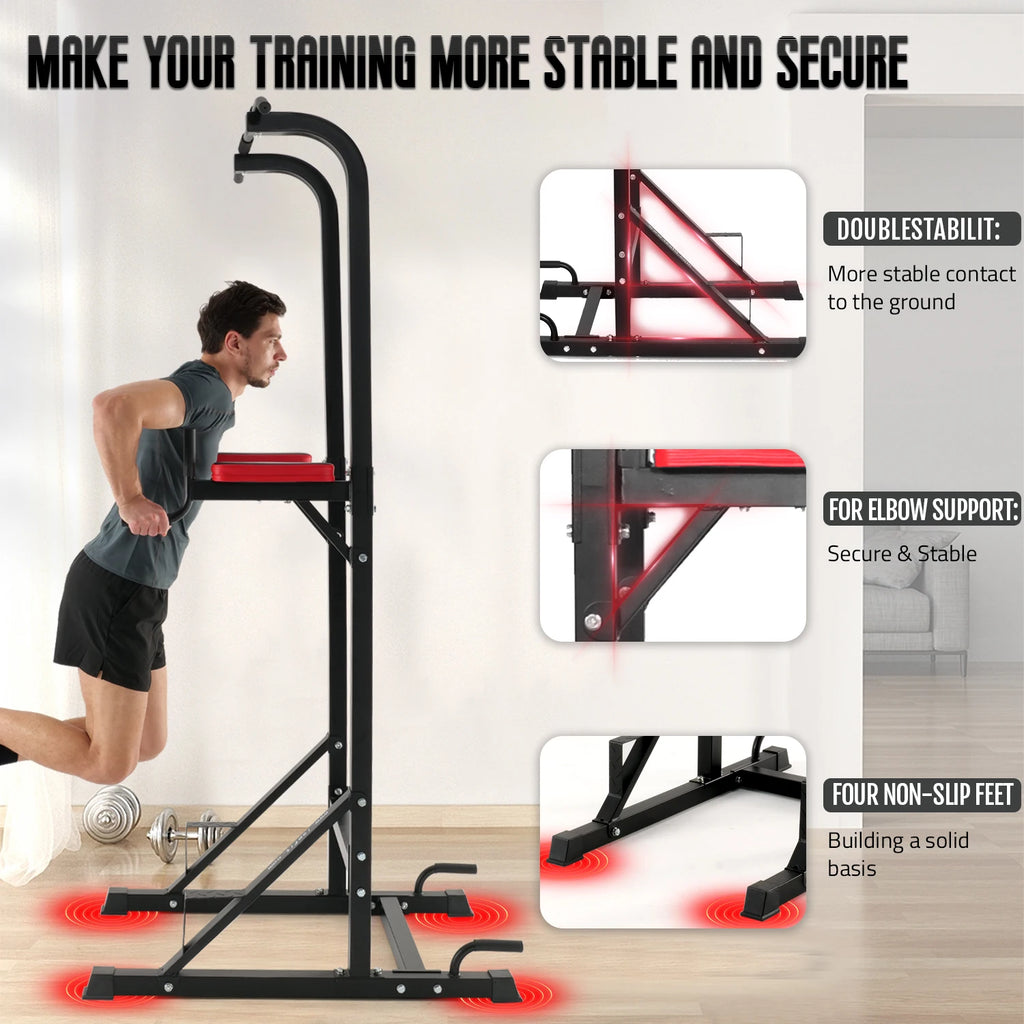 ISE 5 in1 Roman Chair Power Tower Workout Dip Traction Station Bodybuilding Station for Home Training, Pull Up Fitness Multifunction Roman Chair Bodybuilding & Pull-Up Bar on Stand