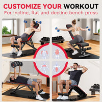 Banc de Musculation Réglable Compact