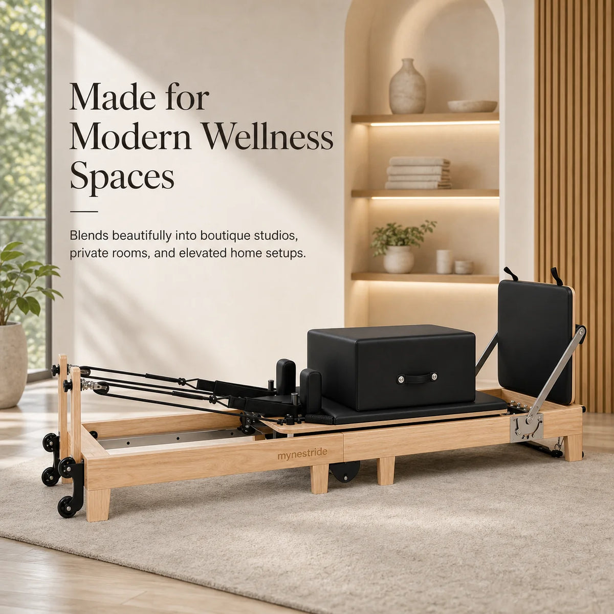 EU Stock: Foldable Pilates Reformer – Fitness equipment suitable for yoga studios, gyms, private clubs, and home use; includes the reformer and a ladder barrel; ideal for body toning and fitness training.