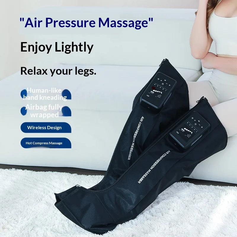 Air Compression Leg Massage Boots Pneumatic Circulation Therapy Device Rechargeable Used To Alleviate Leg Pain And Relax Muscle