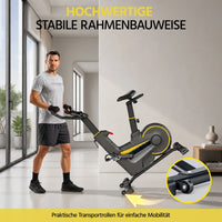 Indoor Stationary Exercise Bike with Smart APP, Ultra Quiet Spinning Bike, Adjustable Resistance, LCD Monitor & Heart Rate Sensor, Max Weight Capacity 160kg Home Fitness Cycling Bike