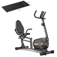 GartistGo 5-in-1 Exercise Bike with 16 Levels Magnetic Resistance and 150kg Load Capacity, Recumbent Exercise Bike with Backrest and LCD Display, Heart Rate Handles With Yoga Mat