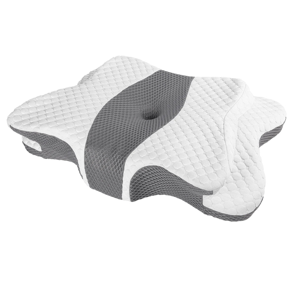 Ergonomic Butterfly Neck Support Pillow, Slow Rebound Memory Foam Cervical Pillow, Breathable Skin-friendly Washable Pillowcase for Neck Pain Relief Deep Sleep