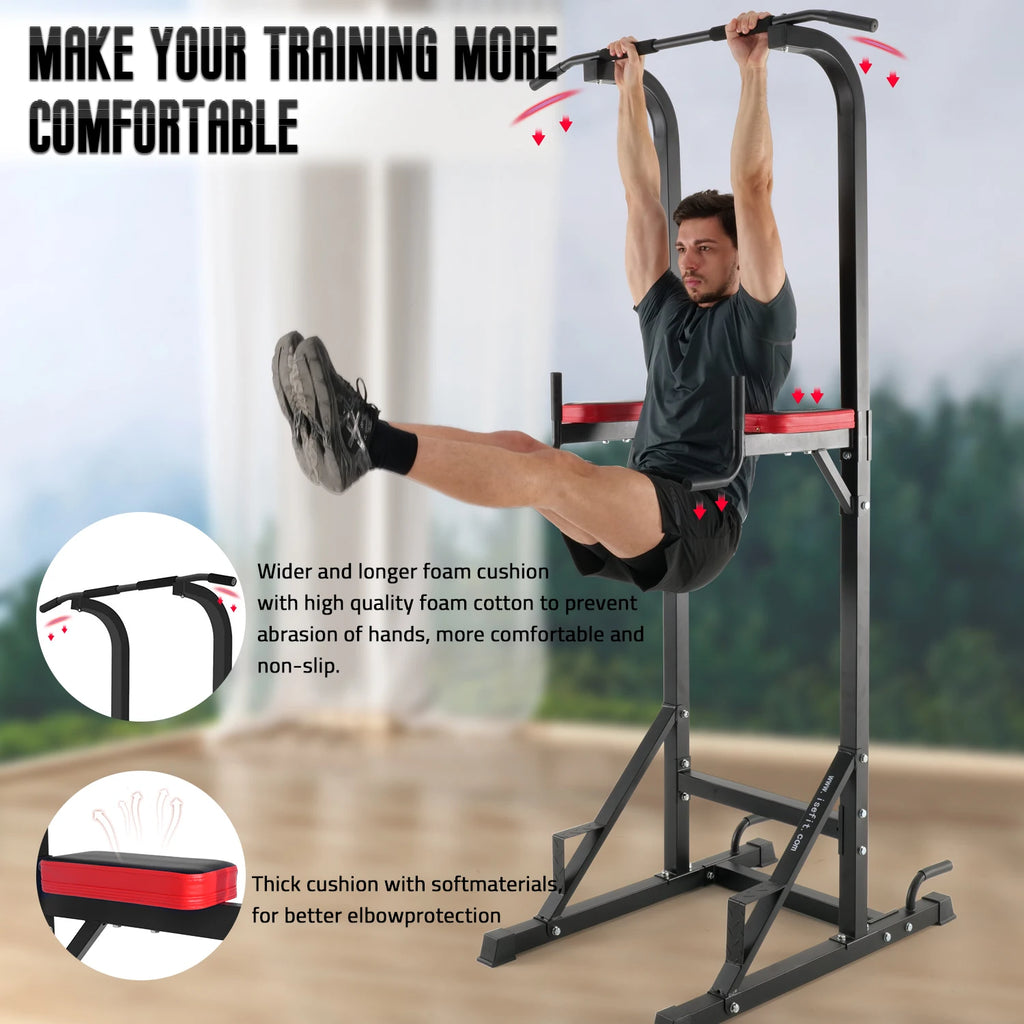 ISE 5 in1 Roman Chair Power Tower Workout Dip Traction Station Bodybuilding Station for Home Training, Pull Up Fitness Multifunction Roman Chair Bodybuilding & Pull-Up Bar on Stand
