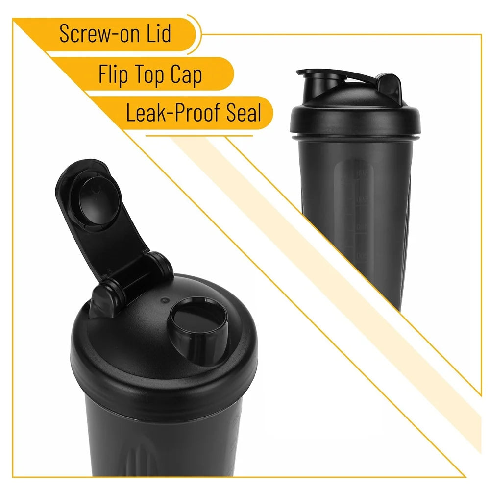 Portable 1pc Protein Shaker 600ml Fitness Bottle with Wire Whisk Ball for Fitness Enthusiasts Athletes Perfect For Outdoor Gym
