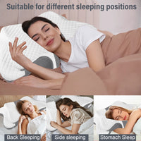 Ergonomic Butterfly Neck Support Pillow, Slow Rebound Memory Foam Cervical Pillow, Breathable Skin-friendly Washable Pillowcase for Neck Pain Relief Deep Sleep