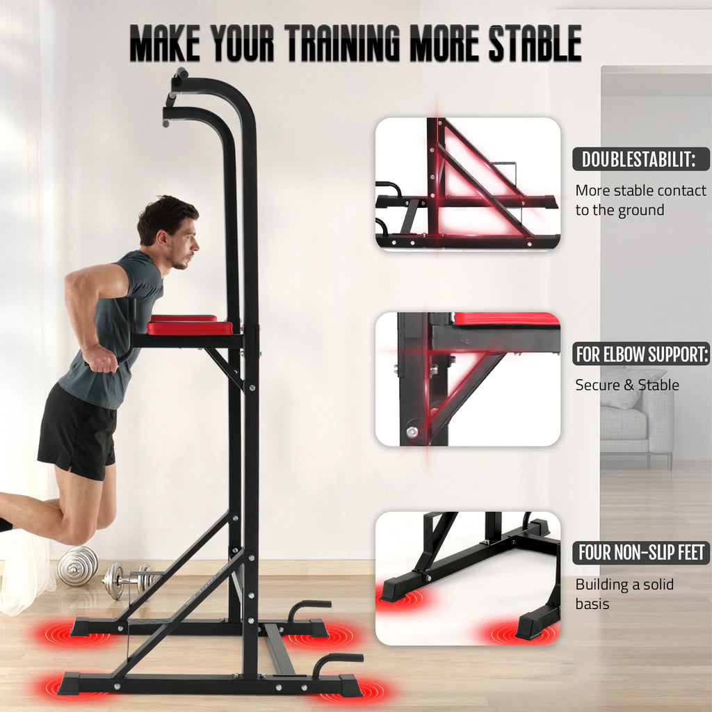 ISE 5 in1 Roman Chair Power Tower Workout Dip Traction Station Bodybuilding Station for Home Training, Pull Up Fitness Multifunction Roman Chair Bodybuilding & Pull-Up Bar on Stand