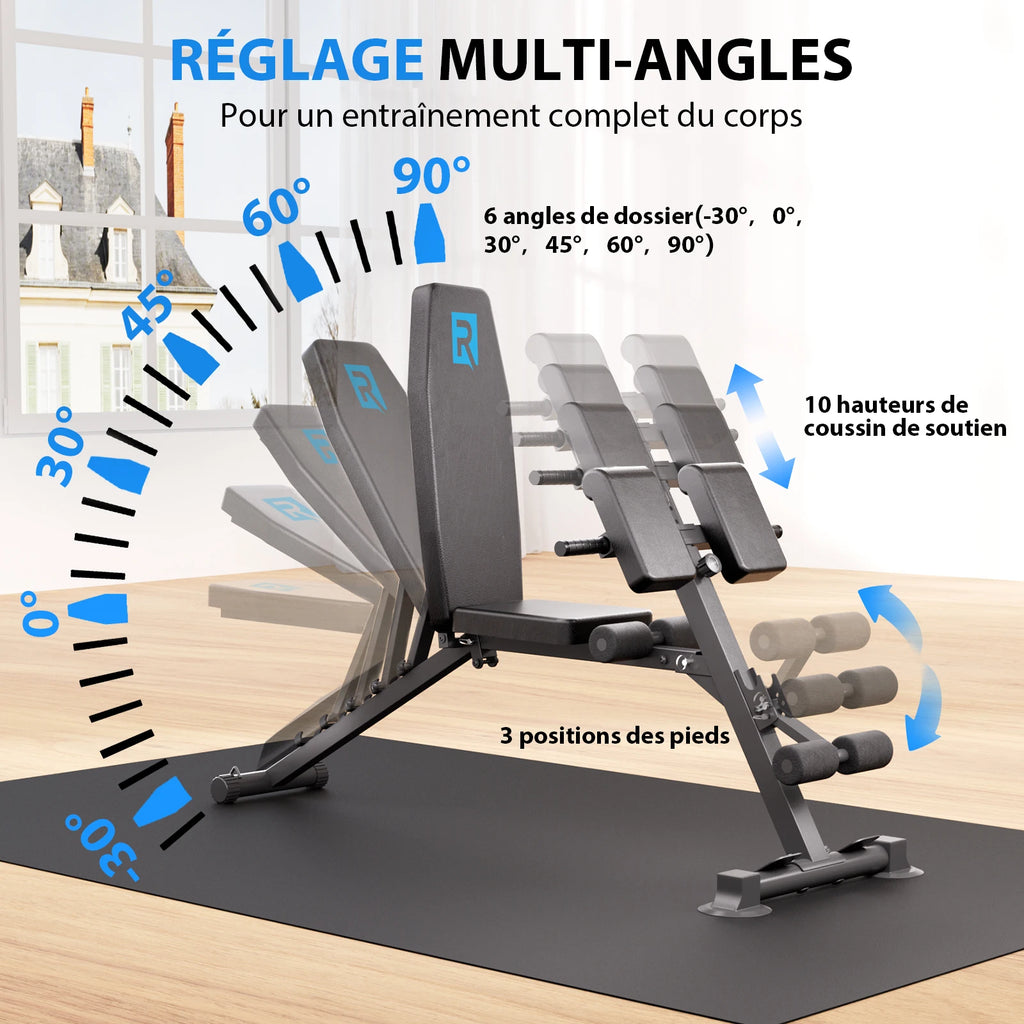 Banc de Musculation Multifonction Réglable