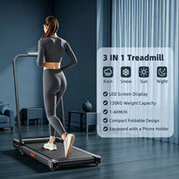 Crestora Foldable Walking Pad 2.0hp 1-6km/H Portable Treadmill with Handrail Under Desk Jogging Machine 120Kg Capacity for Home