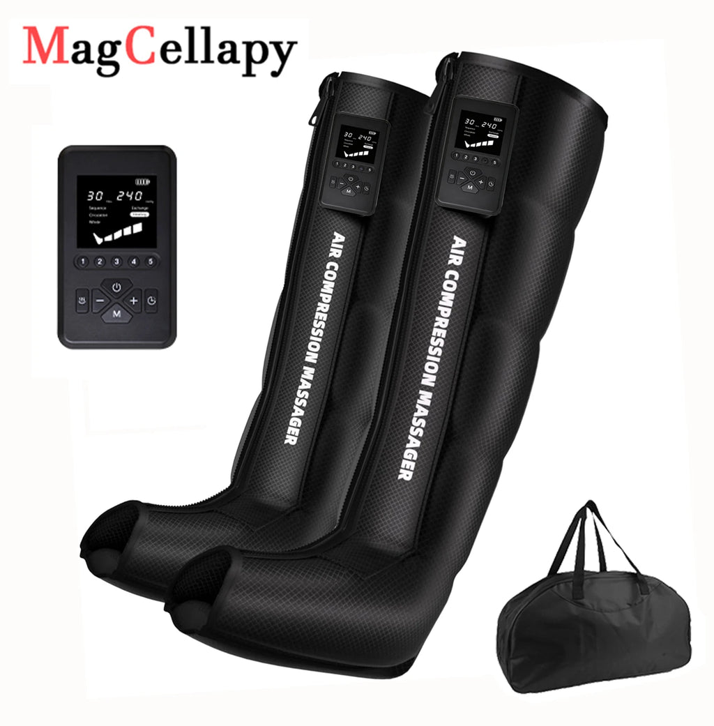 Air Compression Leg Massage Boots Pneumatic Circulation Therapy Device Rechargeable Used To Alleviate Leg Pain And Relax Muscle