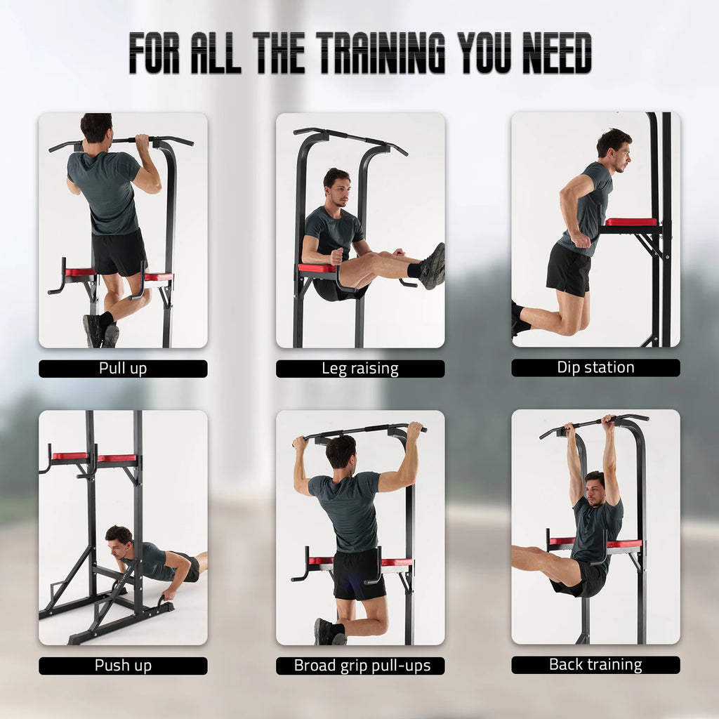 ISE 5 in1 Roman Chair Power Tower Workout Dip Traction Station Bodybuilding Station for Home Training, Pull Up Fitness Multifunction Roman Chair Bodybuilding & Pull-Up Bar on Stand