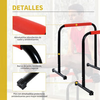 HOMCOM Parallel Bars Training Bracket with Extra Wide Handle for Tilt Push-UPS 63x41x73 cm Black