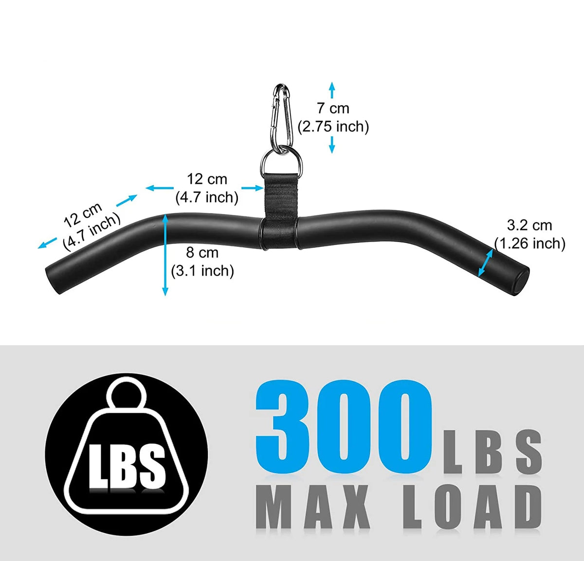 Fitness Straight Bar LAT Pull Down Bar Cable Machine Attachment Tricep Press Down Accessories for Home Gym Workout Training