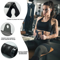 V Bar T-Bar Row Landmine Handle Attachment for Barbell Bars, Double D Handle Non-Slip Soft Rubber Cable Machine Attachments