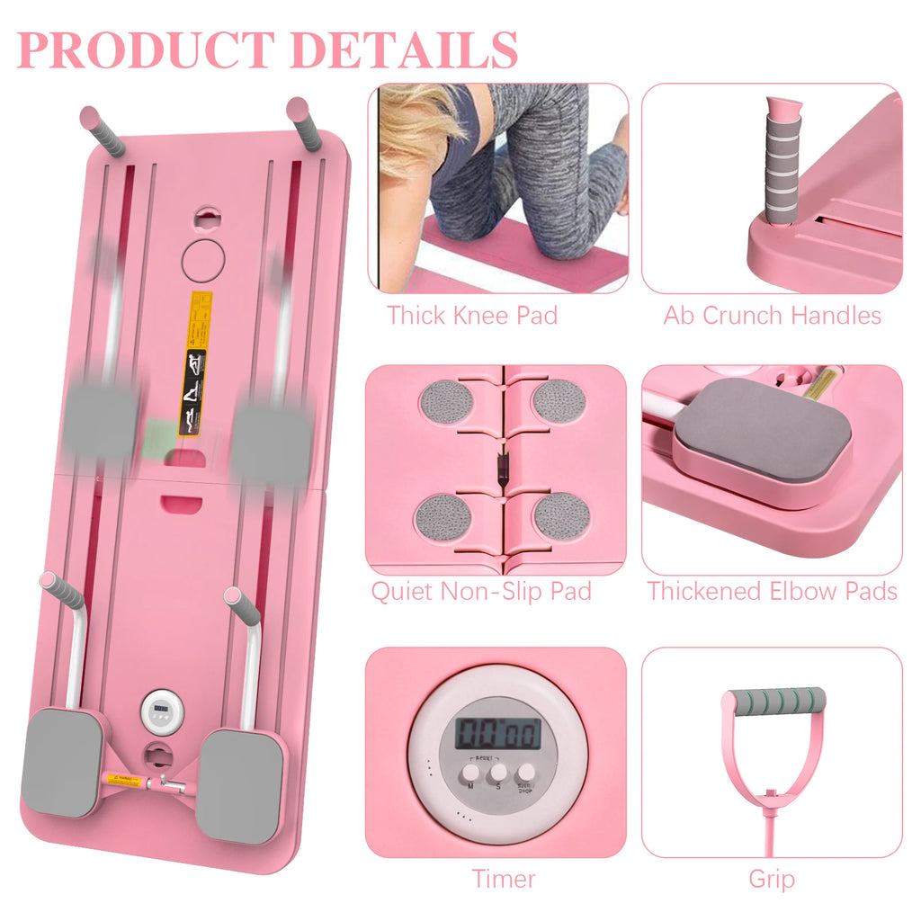 Multifunctional Abdominal Fitness Board Home Gym Exercise Board Pilates Assistant Pushup Stand, Home Fitness Ab Roller Wheel