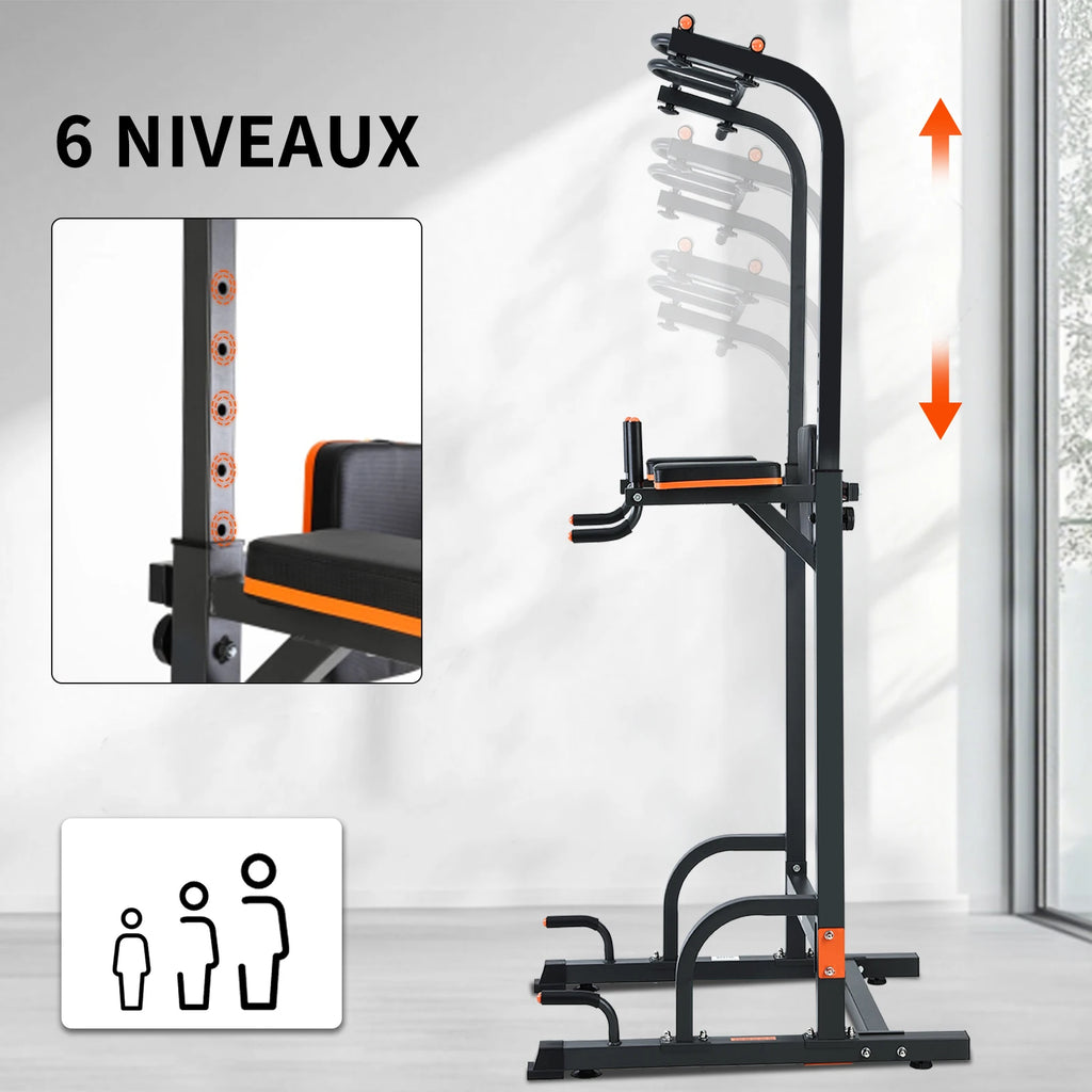 ISE Power Tower Pull-up Bar Roman Chair Adjustable Height Multifunctional Dip Abdominal Strength Training Station Home Workout, Armrests, Fitness, Roman Chair Weight Training