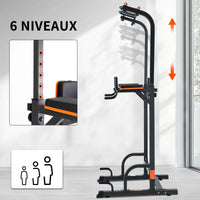 ISE Power Tower Pull-up Bar Roman Chair Adjustable Height Multifunctional Dip Abdominal Strength Training Station Home Workout, Armrests, Fitness, Roman Chair Weight Training