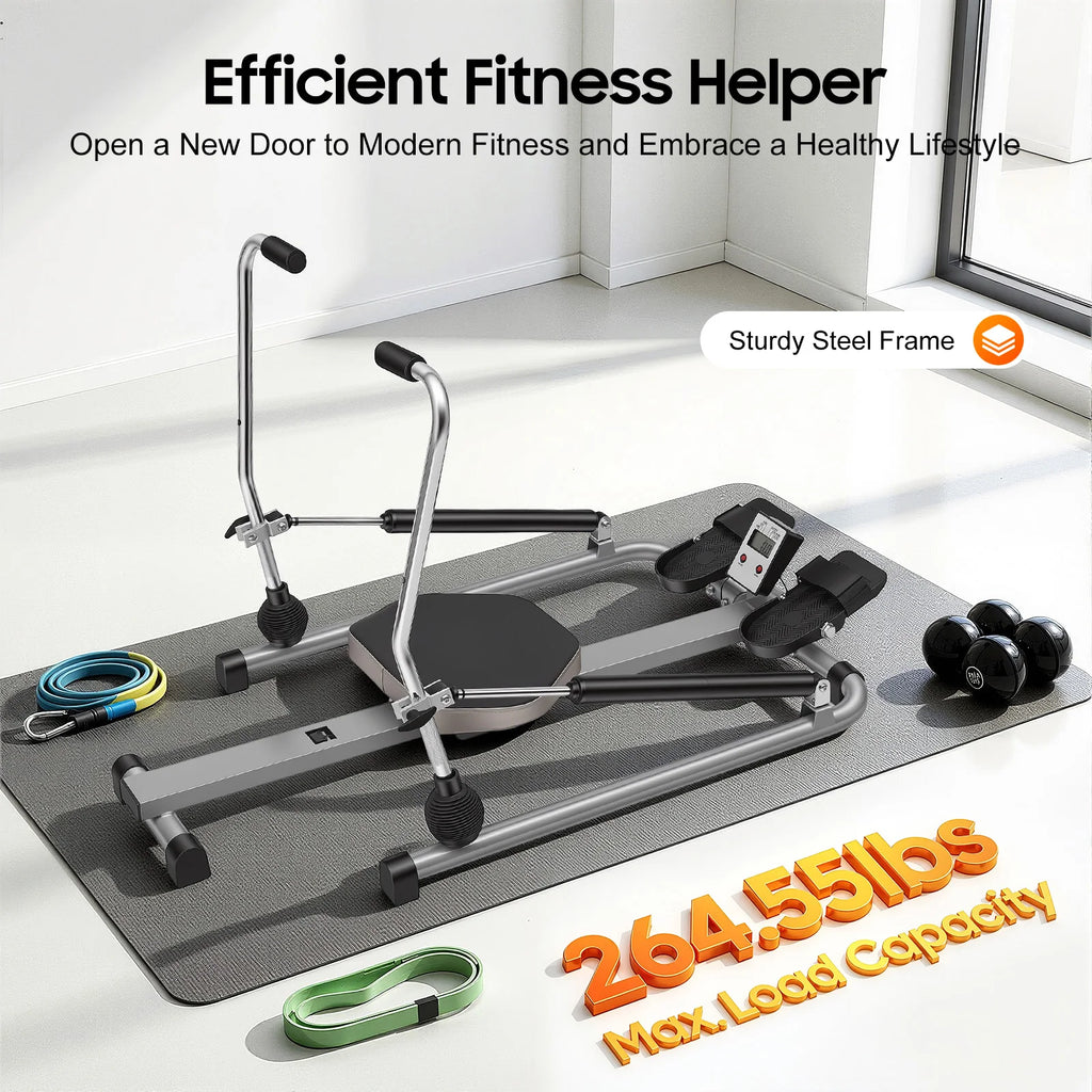 Home Rowing Equipment, Dual-Bar Hydraulic Rowing Machine,  110*61*21cm Indoor Rower With LCD Monitor For Gyms, Homes, Companies