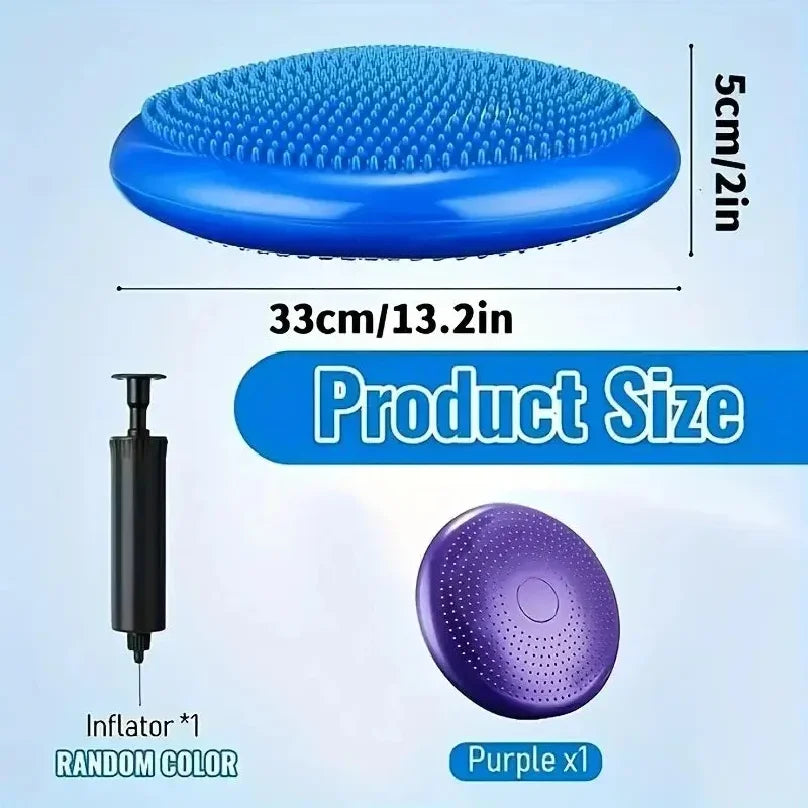 Thickened Explosion-Proof Balance Pad with Inflatable Ball - Yoga & Massage Seat Cushion plus Balance Plate