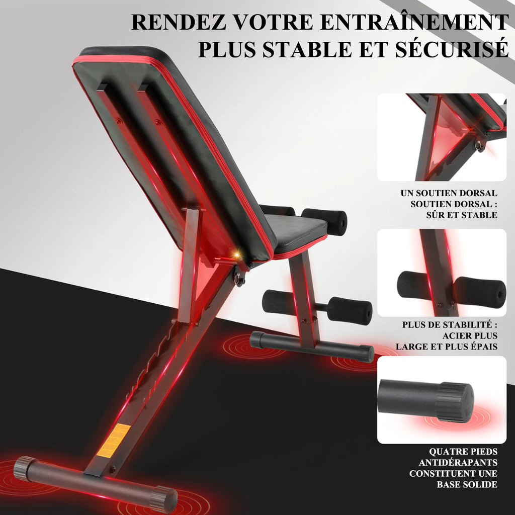 Banc de Musculation Pliable Réglable