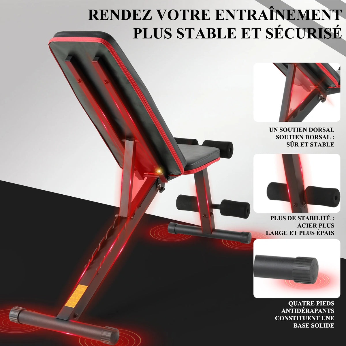 Banc de Musculation Pliable Réglable