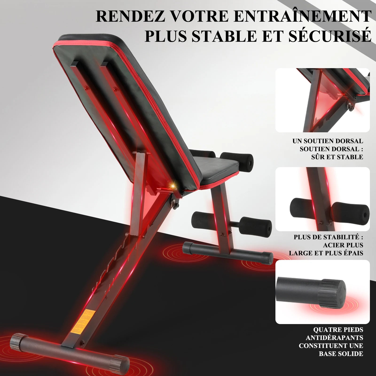 Banc de Musculation Pliable Réglable