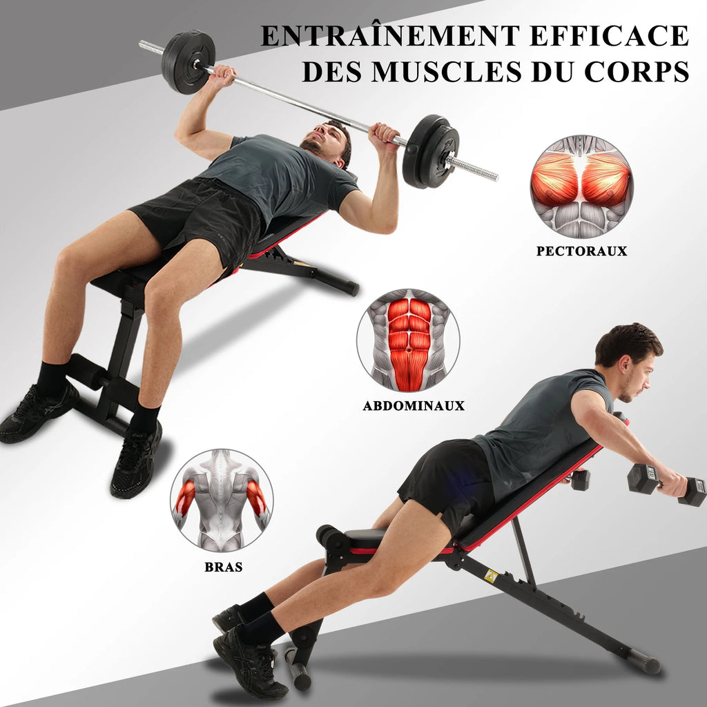 Banc de Musculation Pliable Réglable