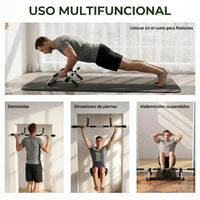 Homcom Multifunctional Pull-Up Bar Wall-Mounted Pull-Up Bar with Non-Slip Handles Load 110 kg for Exercise and Training at Home Gym Black and Green