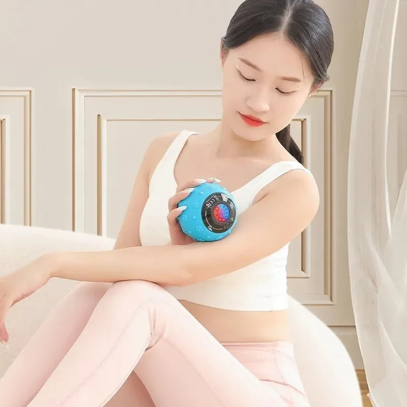 Rechargeable 5 Gears Vibrating Massage Ball Portable Peanut Massager Vibrating Foam Roller for Fitness Mobility Yoga Relaxation