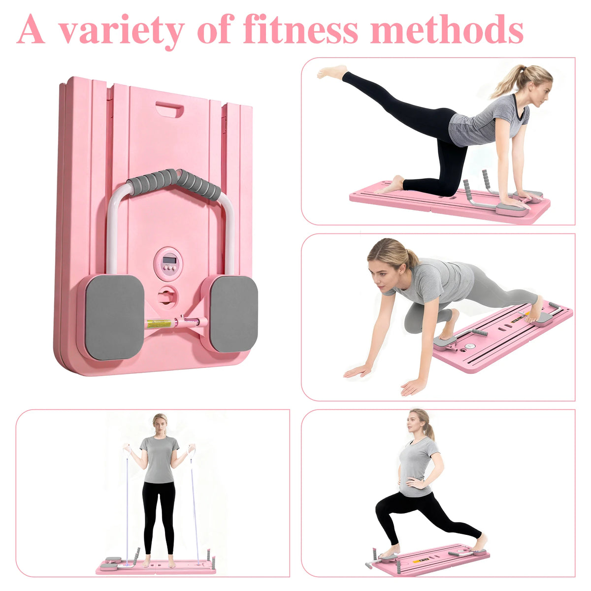 Multifunctional Abdominal Fitness Board Home Gym Exercise Board Pilates Assistant Pushup Stand, Home Fitness Ab Roller Wheel