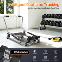 Home Rowing Equipment, Dual-Bar Hydraulic Rowing Machine,  110*61*21cm Indoor Rower With LCD Monitor For Gyms, Homes, Companies
