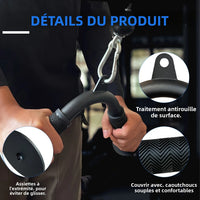 Tricep Pull Down Attachment with Skin-Friendly Rubber, V Bar Attachment Tricep Bar for Home Cable Machine Attachments
