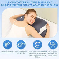Ergonomic memory foam butterfly neck pillow, C-shaped/adjustable dual height, transparent cover support - side/supine/pillow sle