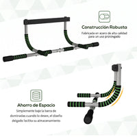 Homcom Multifunctional Pull-Up Bar Wall-Mounted Pull-Up Bar with Non-Slip Handles Load 110 kg for Exercise and Training at Home Gym Black and Green
