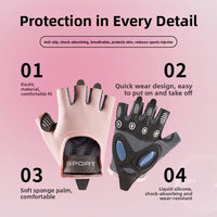1 Pair Half-Finger Fitness Gloves Breathable Cushioning Cycling Gloves Cocoon Prevention Weight Lifting Sports Gloves Fitness