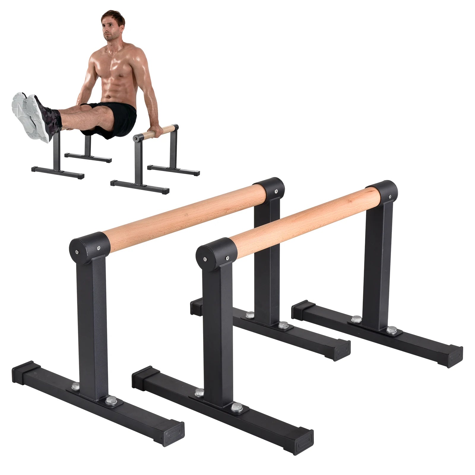 Push Up Bars Parallettes Bars Non Slip Ergonomic Arm Strength Trainer Support 440.9Lbs Heavy Duty Calisthenics Equipment for Home Gym Upper Body Strengthener Exercise Fitness Workout Stands for Men Women