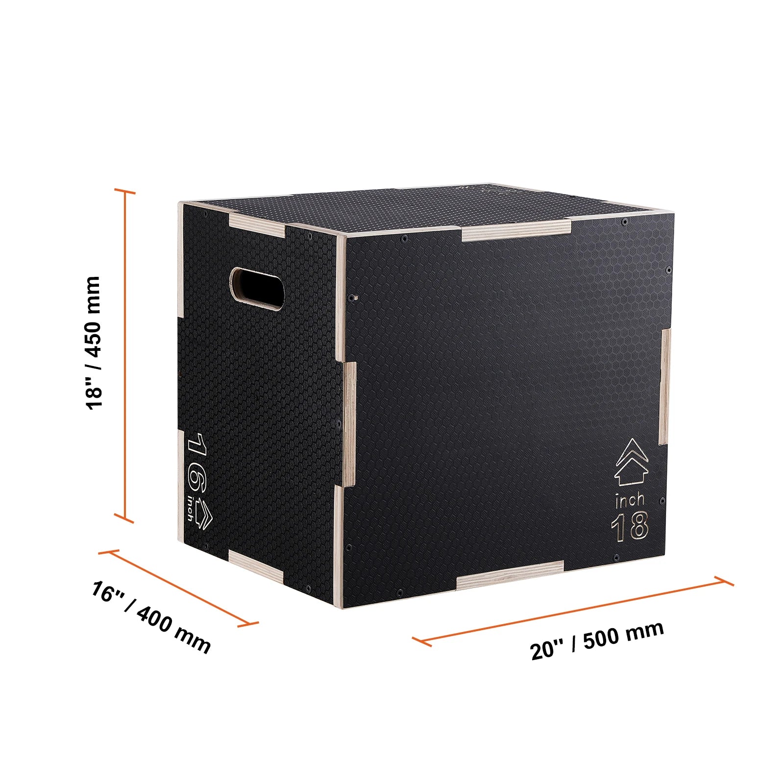 SucceBuy 3 in 1 Plyometric Jump Box Wooden Plyo Box Black For Home Gym Training Conditioning Strength Training