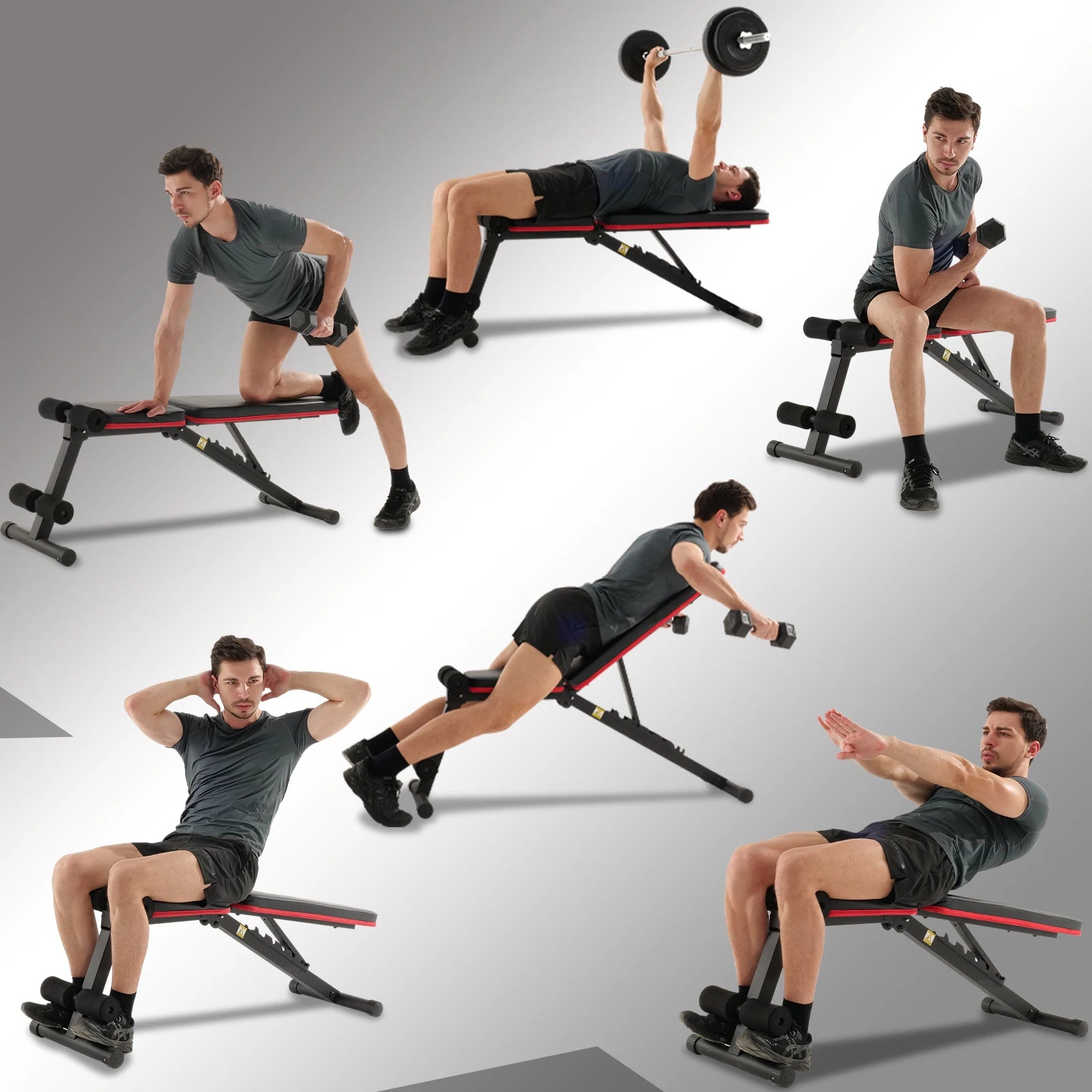 Banc de Musculation Pliable Réglable