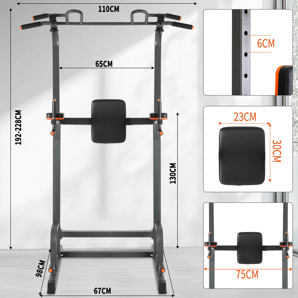 ISE Power Tower Pull-up Bar Roman Chair Adjustable Height Multifunctional Dip Abdominal Strength Training Station Home Workout, Armrests, Fitness, Roman Chair Weight Training
