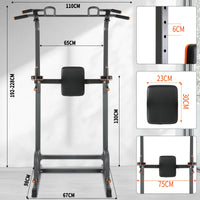 ISE Power Tower Pull-up Bar Roman Chair Adjustable Height Multifunctional Dip Abdominal Strength Training Station Home Workout, Armrests, Fitness, Roman Chair Weight Training