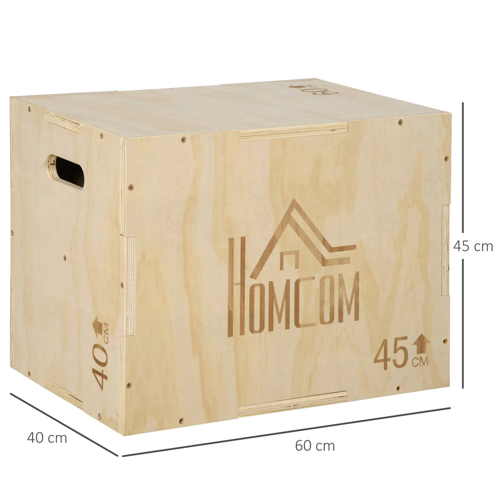 HOMCOM Box jump 1 plyometry 3 box bodybuilding jump fitness & Cross-workout plyobox for Box training 40/45/60 cm drink